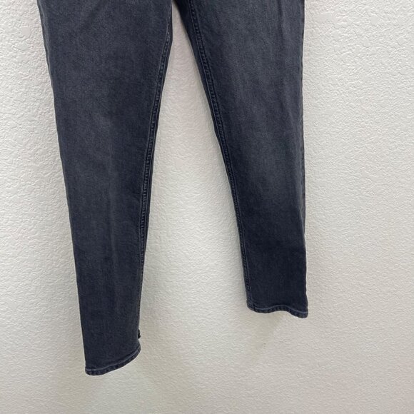 Agolde Riley Button Fly High Rise Straight Crop Black Denim Jeans Womens size 24 - Picture 5 of 8